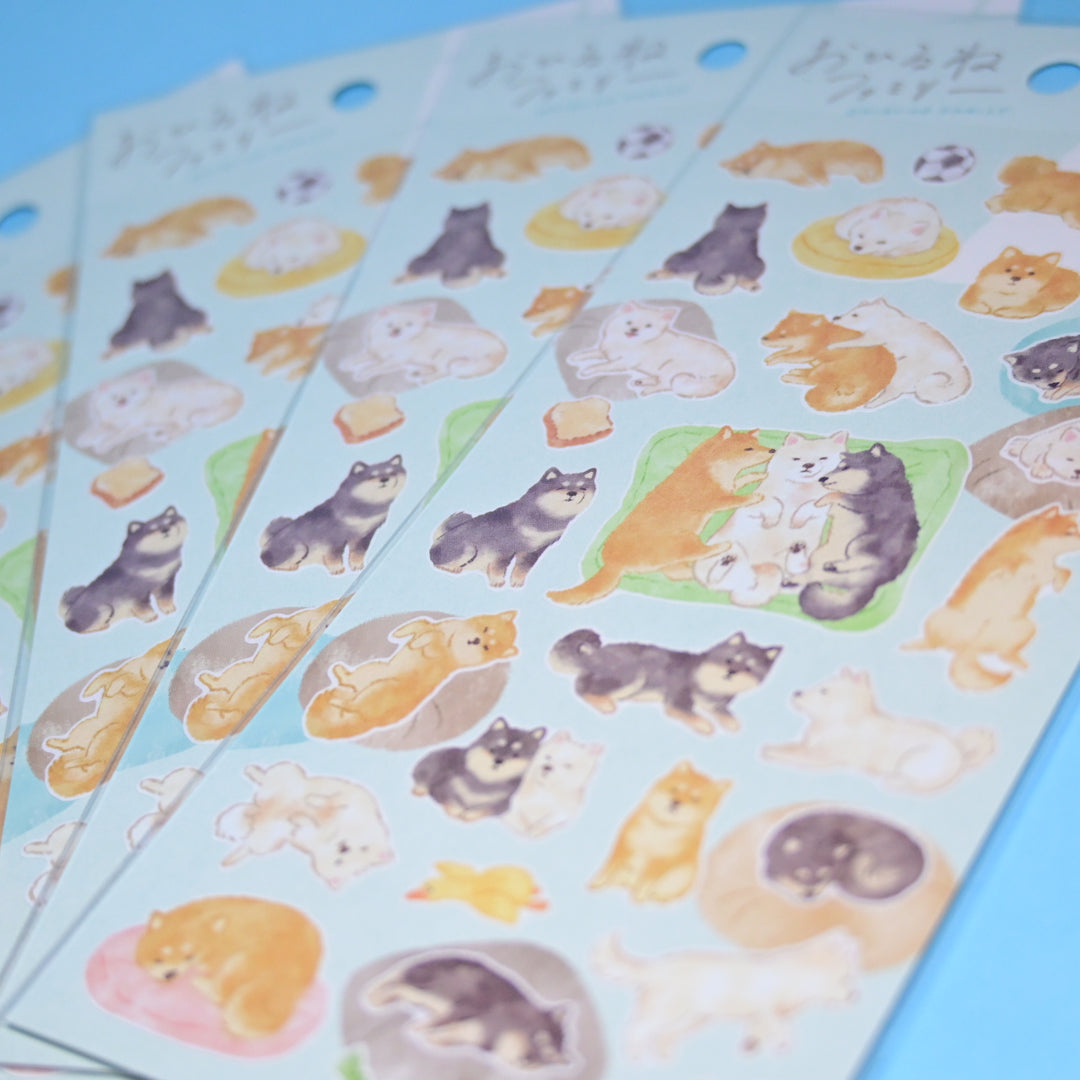 MINDWAVE Ohirune Family Napping Dogs Cute Sticker Sheet