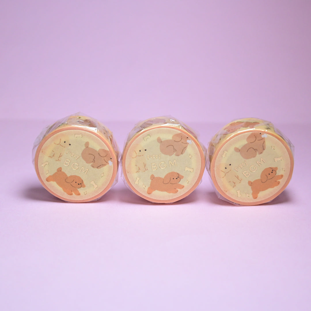 BGM Cute Puppy Orange Masking Tape