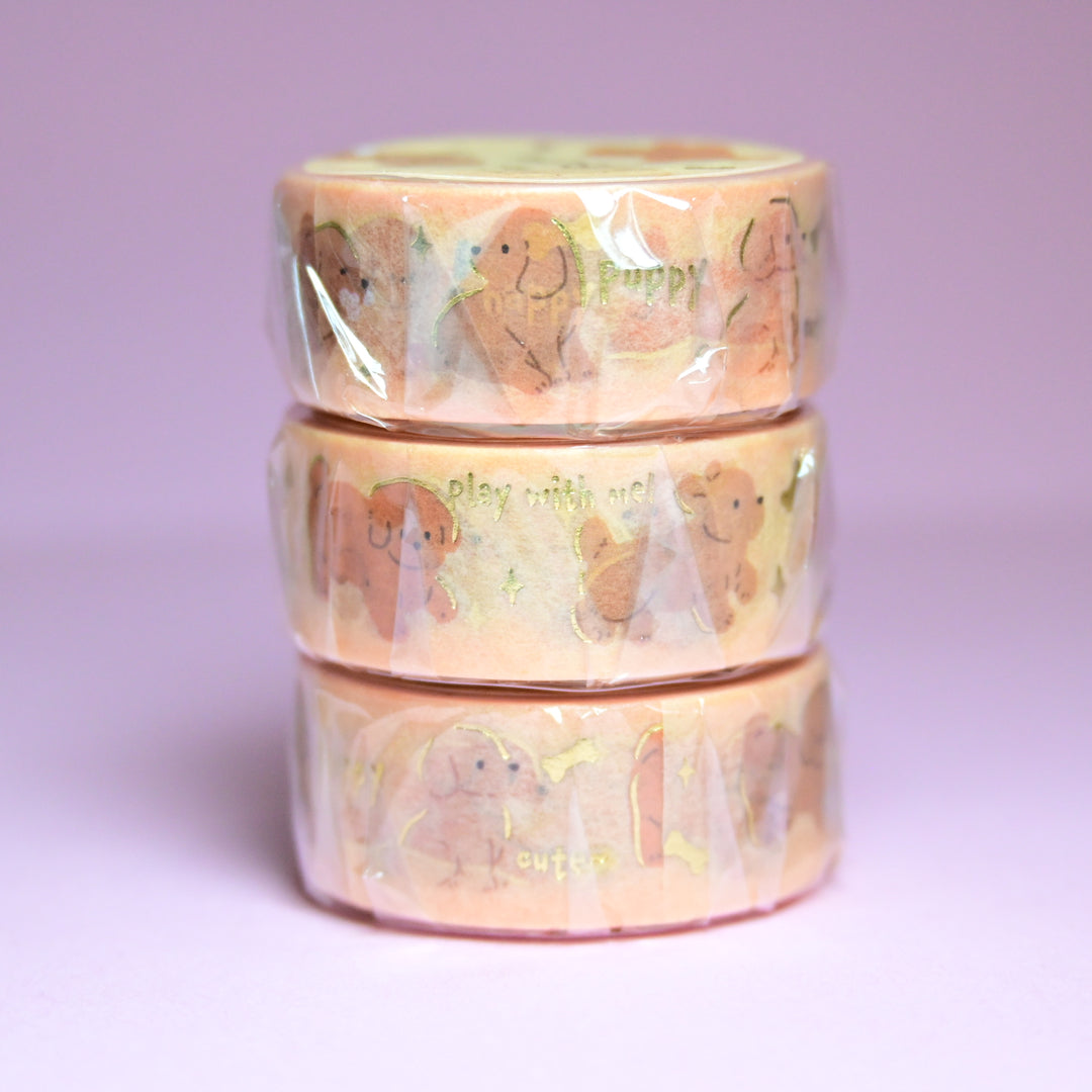 BGM Cute Puppy Orange Masking Tape