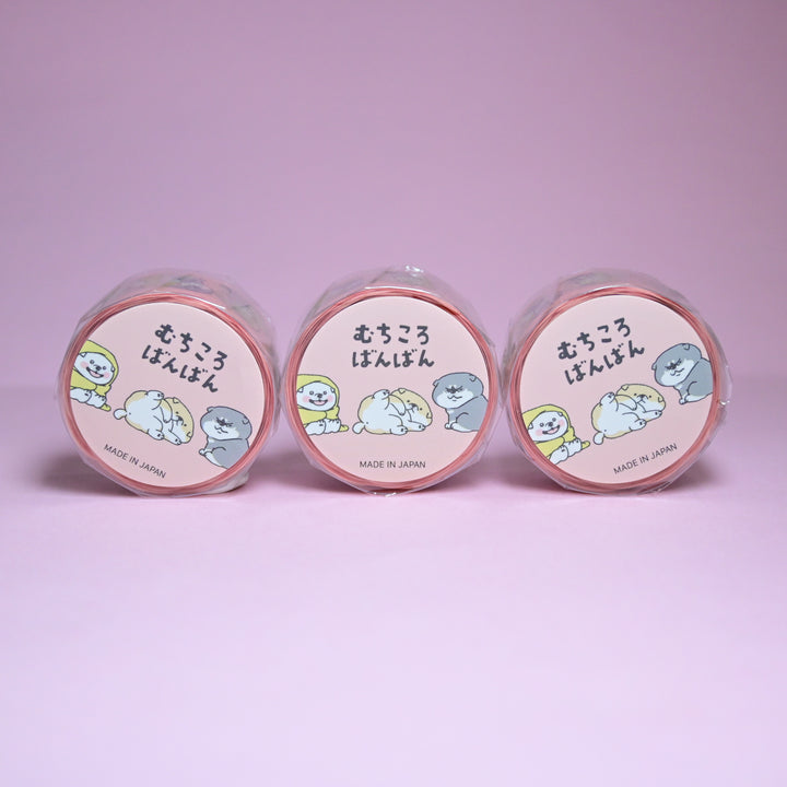 MINDWAVE Muchikorobanban Chubby Shiba Dog Cute Pink Masking Tape