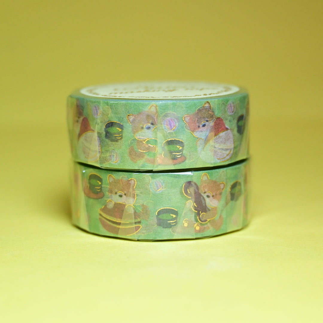 SAIEN Shiba Inu and Japanese Sweets Green Masking Tape