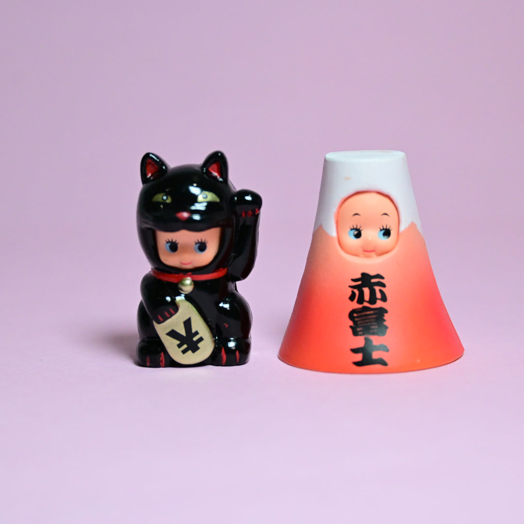 [Pre-loved] Kewpie Baby Lucky Cat &amp; Mt. Fuji Mini Figure Set