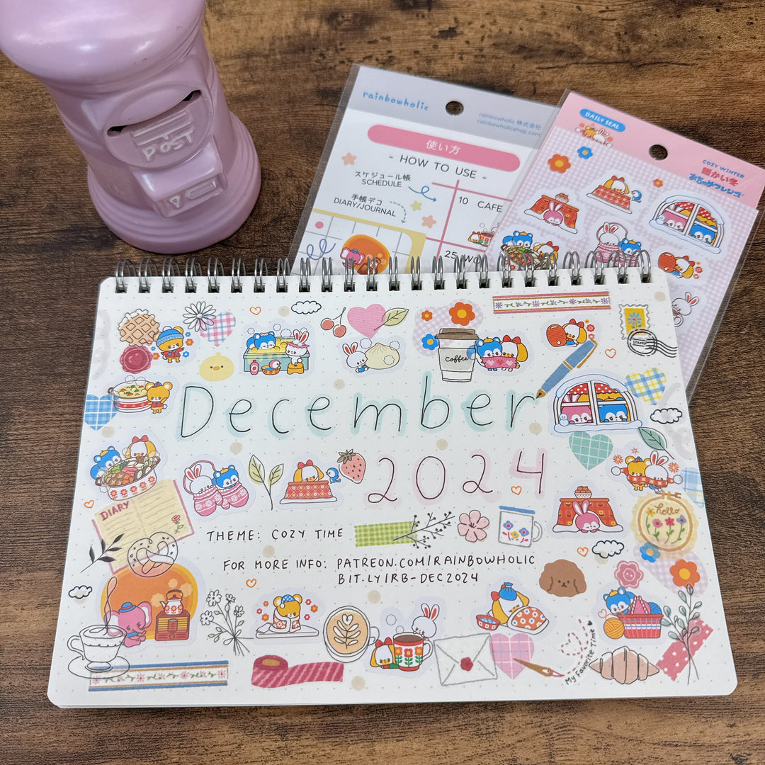 (DS008) Rainbowholic x Ochame Friends Cozy Winter Sticker Sheet