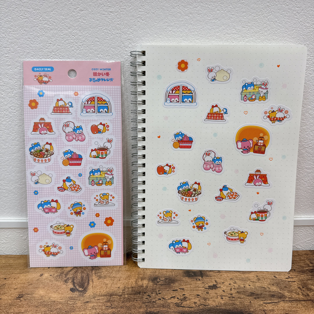 (DS008) Rainbowholic x Ochame Friends Cozy Winter Sticker Sheet