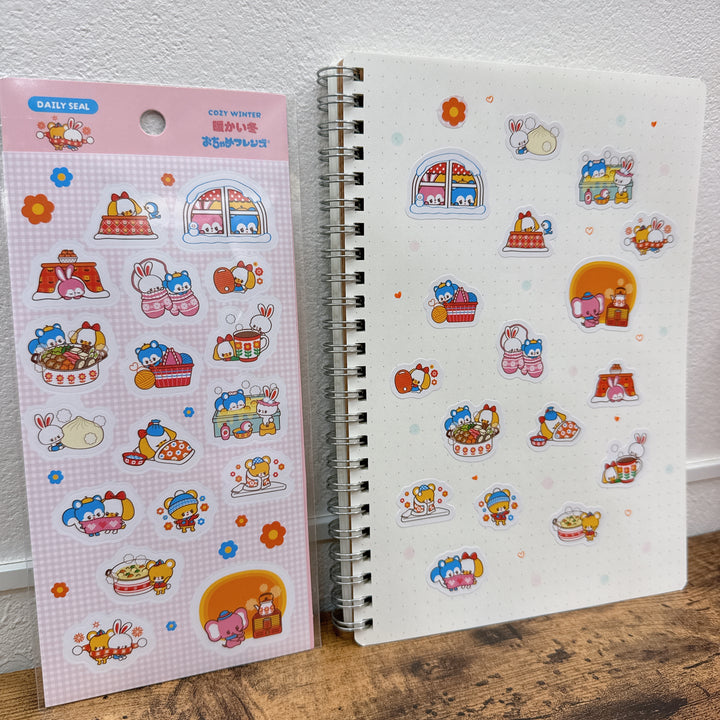 (DS008) Rainbowholic x Ochame Friends Cozy Winter Sticker Sheet