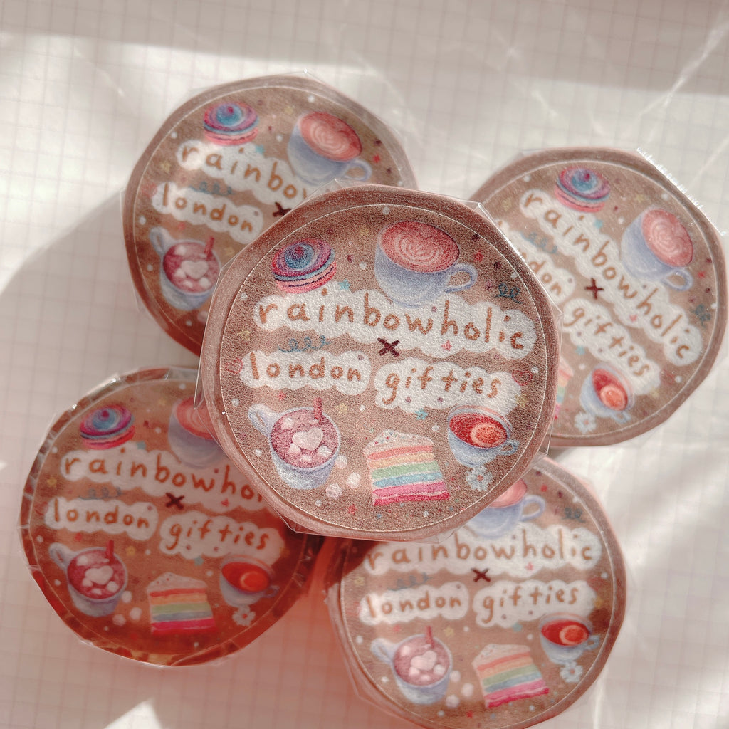 (MT024) Original Coffee & Desserts Rainbowholic x London Gifties Collaboration Washi Tape