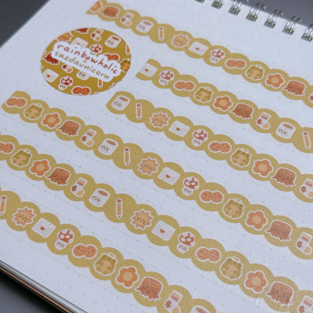 (MT144) Original Rainbowholic x Tazdaunicorn Froggy's Cozy Life Washi Tape