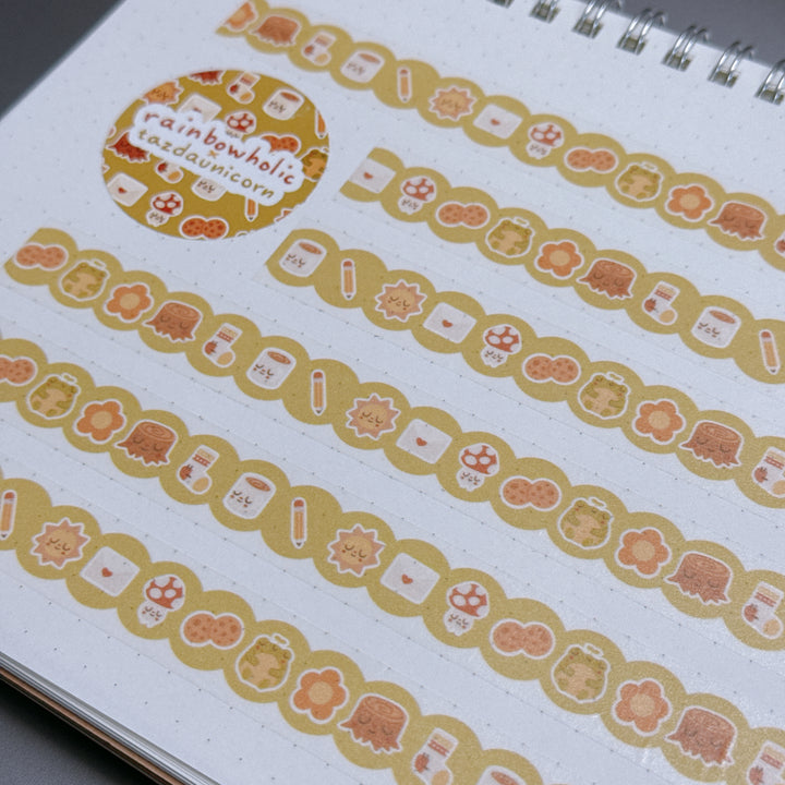 (MT144) Original Rainbowholic x Tazdaunicorn Froggy's Cozy Life Washi Tape