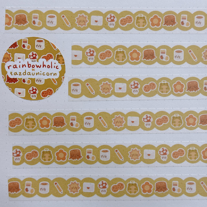 (MT144) Original Rainbowholic x Tazdaunicorn Froggy's Cozy Life Washi Tape