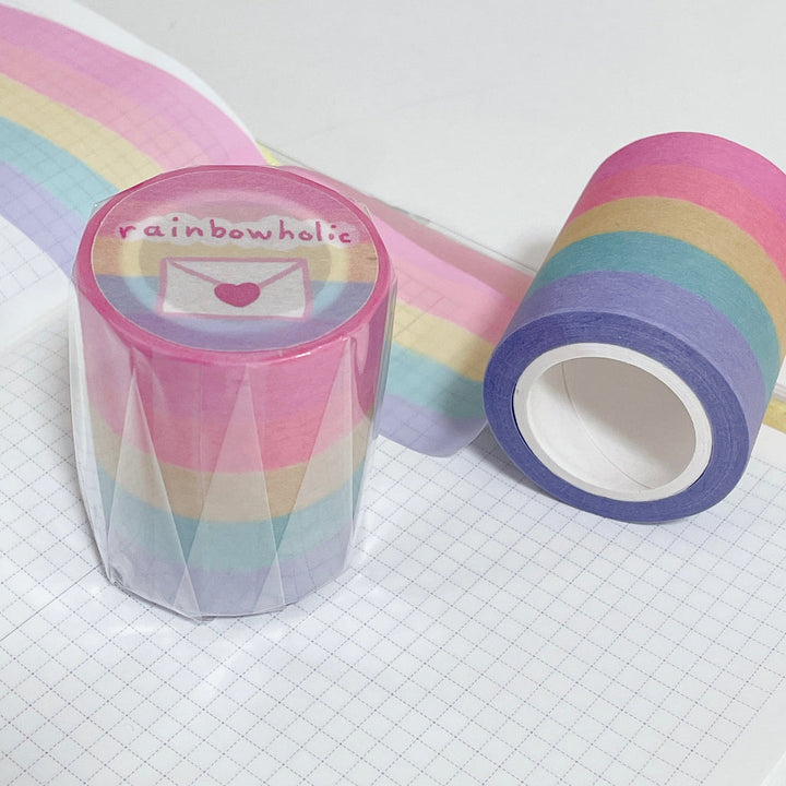 (MT048) Original Pastel Wide Rainbow Washi Tape 5cm