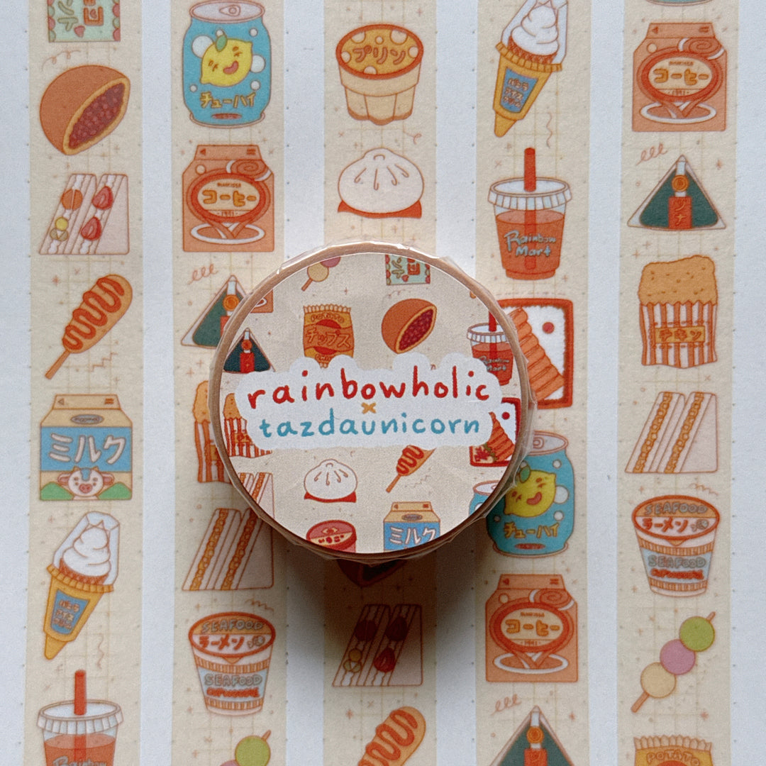 (MT138) Original Rainbowholic x Tazdaunicorn Konbini Food Washi Tape