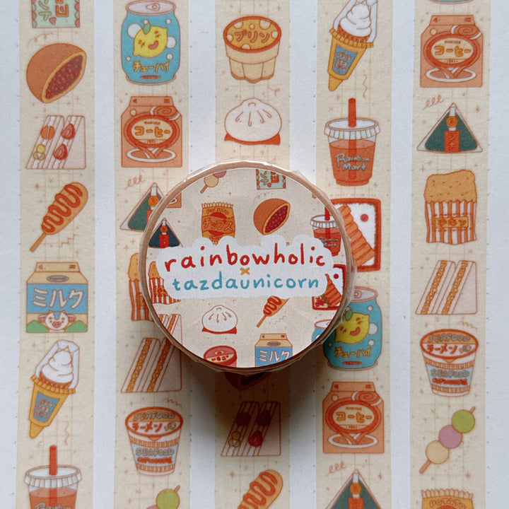 (MT138) Original Rainbowholic x Tazdaunicorn Konbini Food Washi Tape