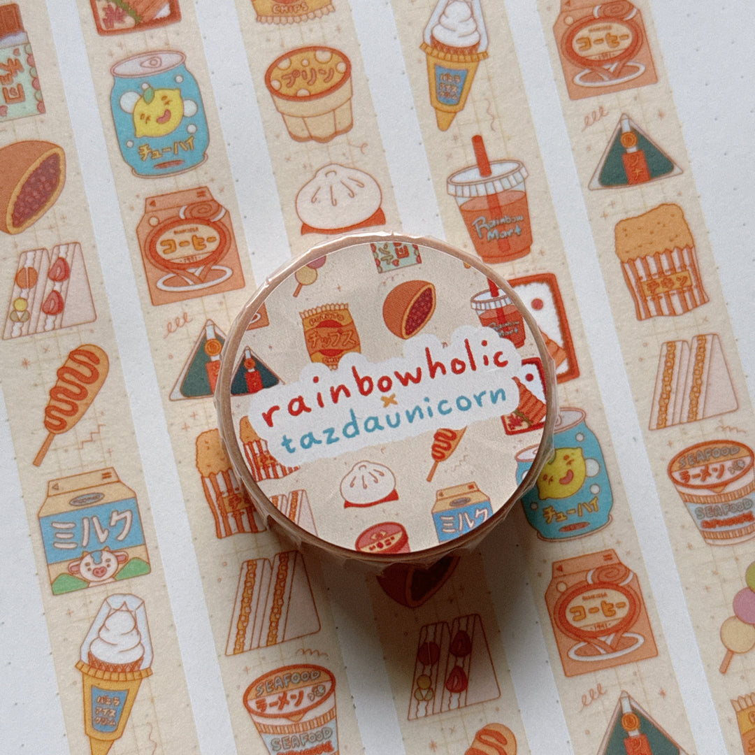 (MT138) Original Rainbowholic x Tazdaunicorn Konbini Food Washi Tape