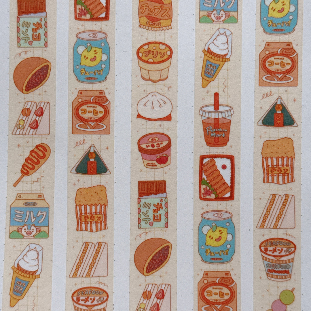(MT138) Original Rainbowholic x Tazdaunicorn Konbini Food Washi Tape