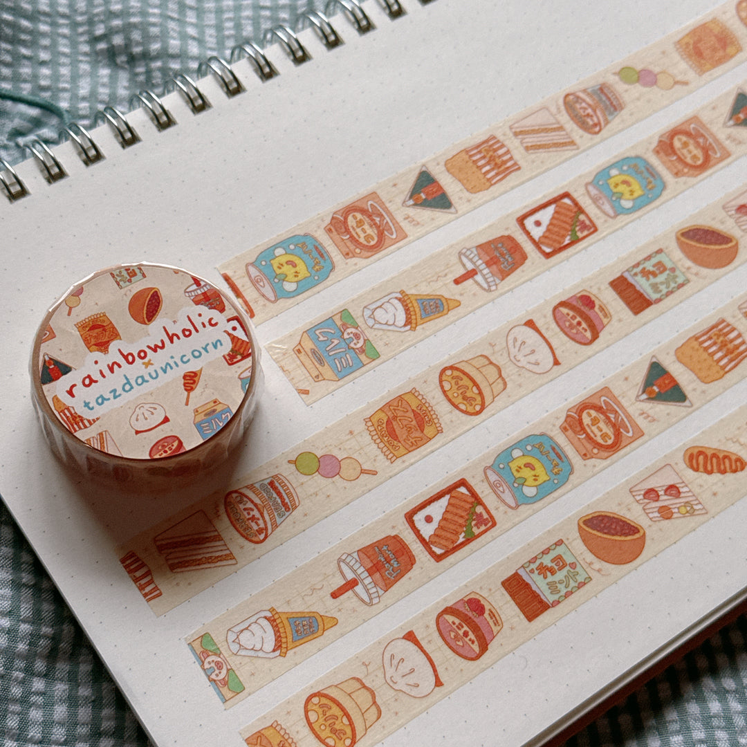 (MT138) Original Rainbowholic x Tazdaunicorn Konbini Food Washi Tape