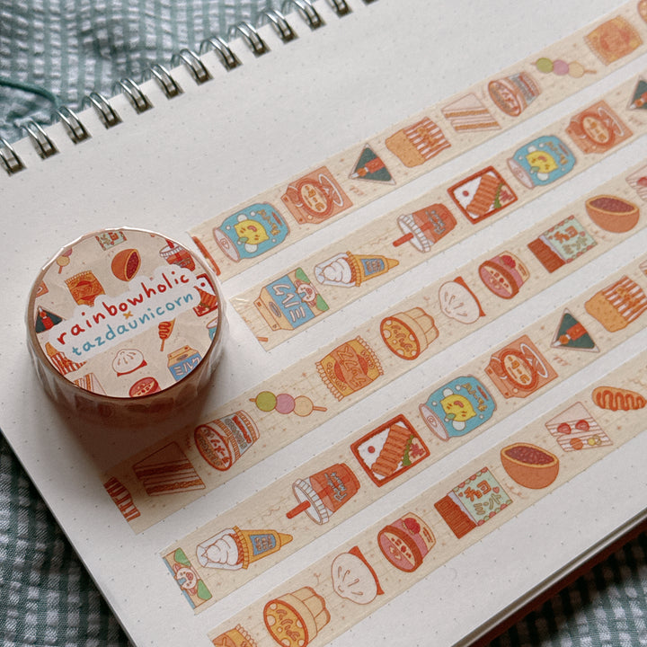 (MT138) Original Rainbowholic x Tazdaunicorn Konbini Food Washi Tape