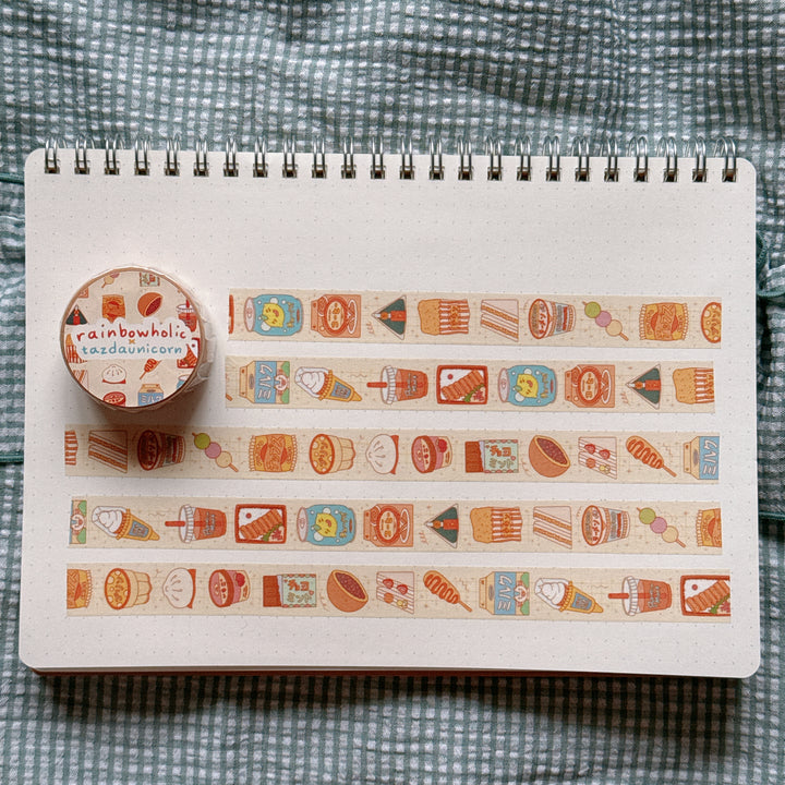 (MT138) Original Rainbowholic x Tazdaunicorn Konbini Food Washi Tape