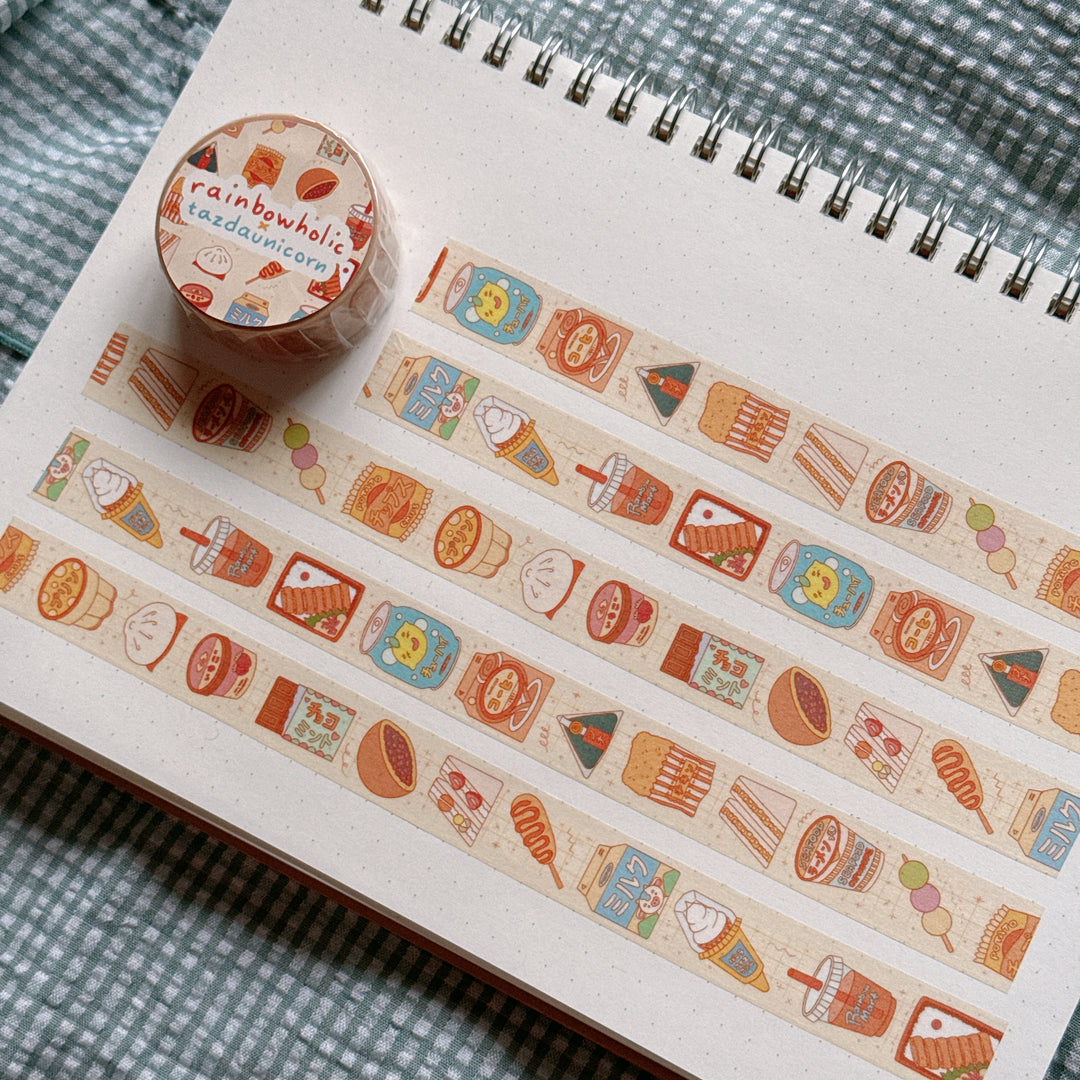 (MT138) Original Rainbowholic x Tazdaunicorn Konbini Food Washi Tape