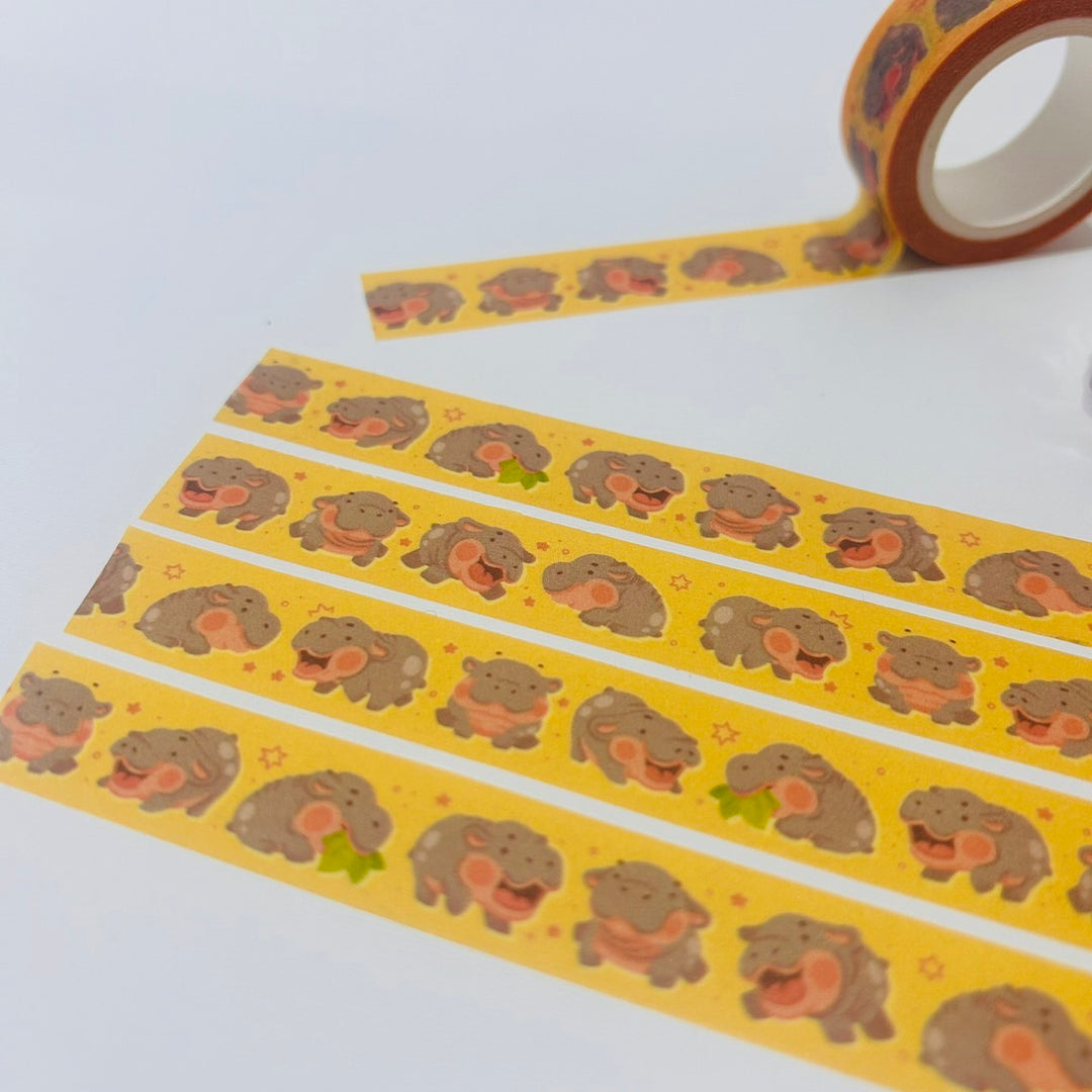 (MT118) Original Rainbowholic x Tazdaunicorn Kawaii Baby Hippo Washi Tape