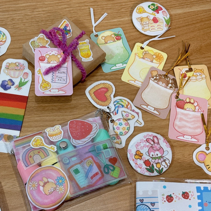 Rainbowholic x Mie Ishii Three Mice Bakery Memo Roll Tape(6 designs, 125 sheets)