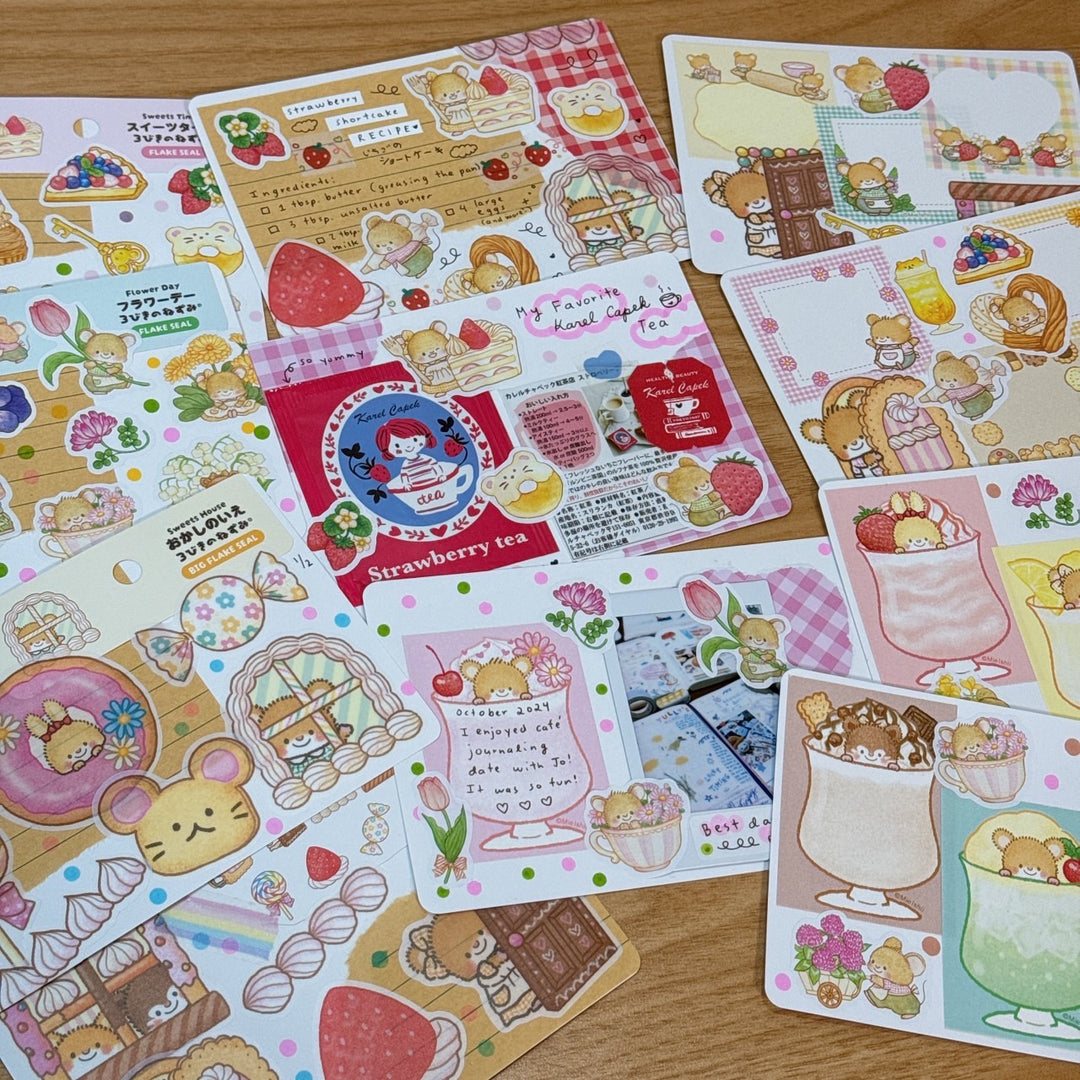 Rainbowholic x Mie Ishii Three Mice Bakery Memo Roll Tape(6 designs, 125 sheets)