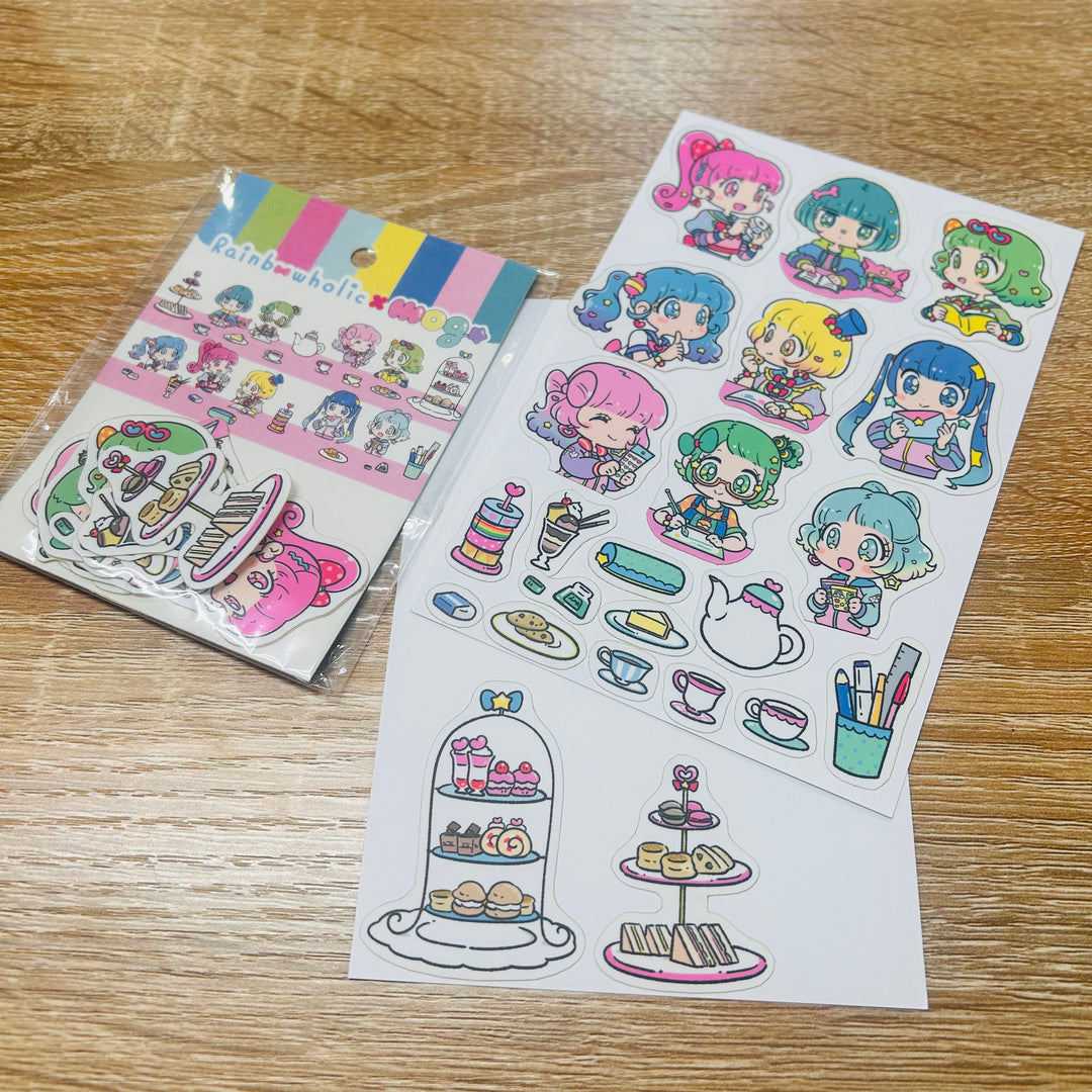 (FS012) Rainbowholic x mog Stationery Tea Party Flake Seal