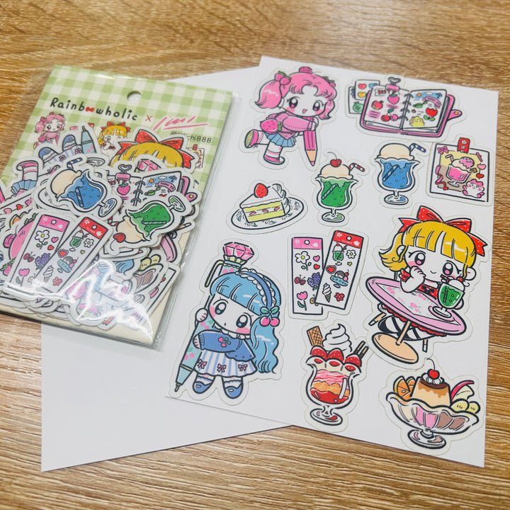 (FS005) Sello de copos de nieve Rainbowholic x Ichi Bungu Kissa (Stationery Cafe)