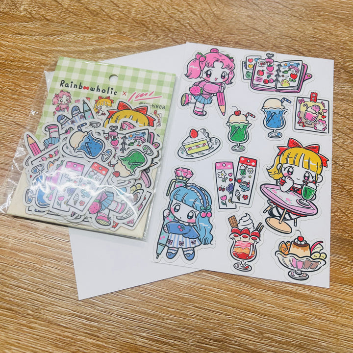 (FS005) Rainbowholic x Ichi Bungu Kissa (Stationery Cafe) Flake Seal