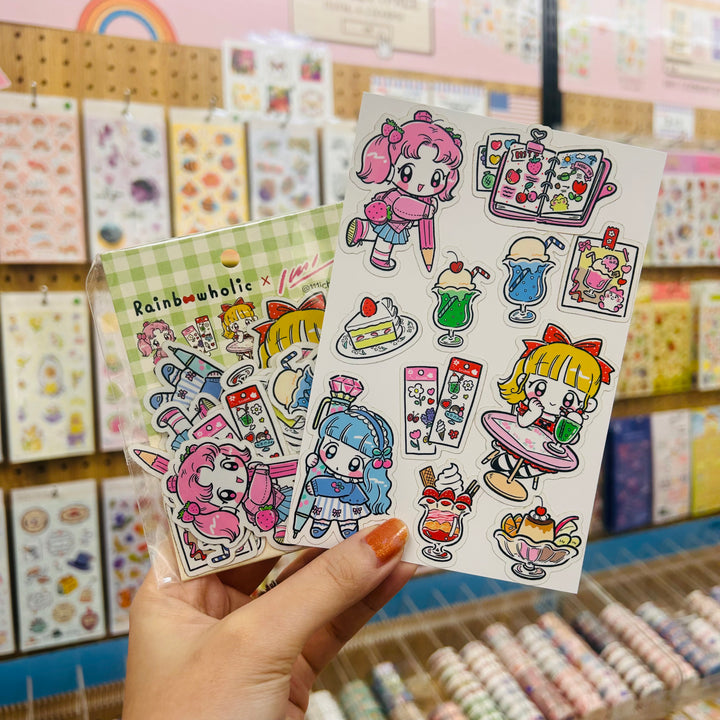 (FS005) Rainbowholic x Ichi Bungu Kissa (Stationery Cafe) Flake Seal