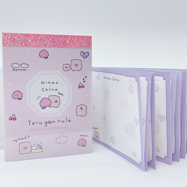 Kawaii Peach and Pig Notepad