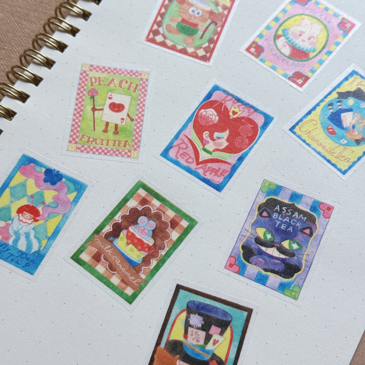 (MT134) Rainbowholic x Chichilittle Alice Tea Bags Easy Cut Washi Tape