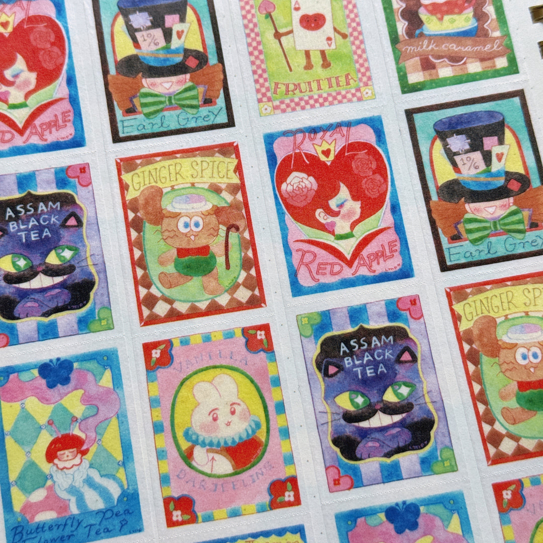 (MT134) Rainbowholic x Chichilittle Alice Tea Bags Easy Cut Washi Tape