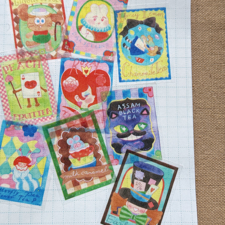 (MT134) Rainbowholic x Chichilittle Alice Tea Bags Easy Cut Washi Tape