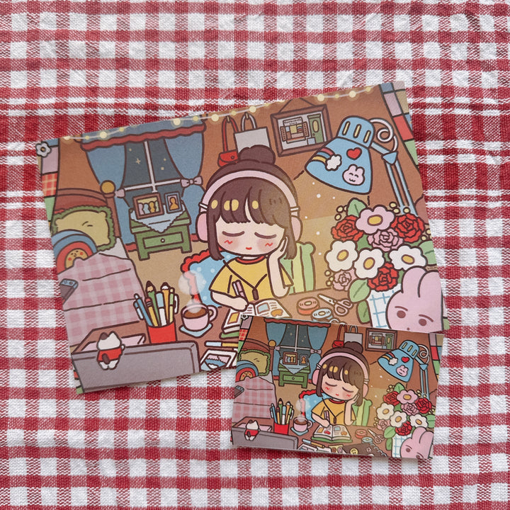 Rainbowholic x Chichilittle My Cozy Room & Journaling Time Postcard & Sticker Set