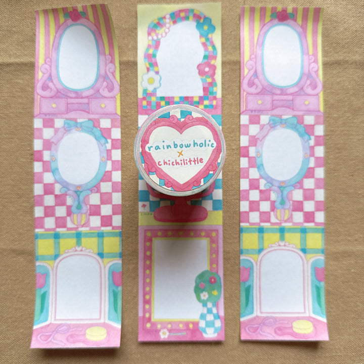 (RM003) Rainbowholic x Chichilittle Cute Mirrors Roll Memo Washi Tape