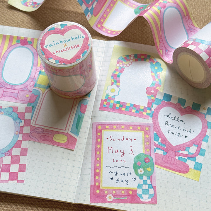 (RM003) Rainbowholic x Chichilittle Cute Mirrors Roll Memo Washi Tape