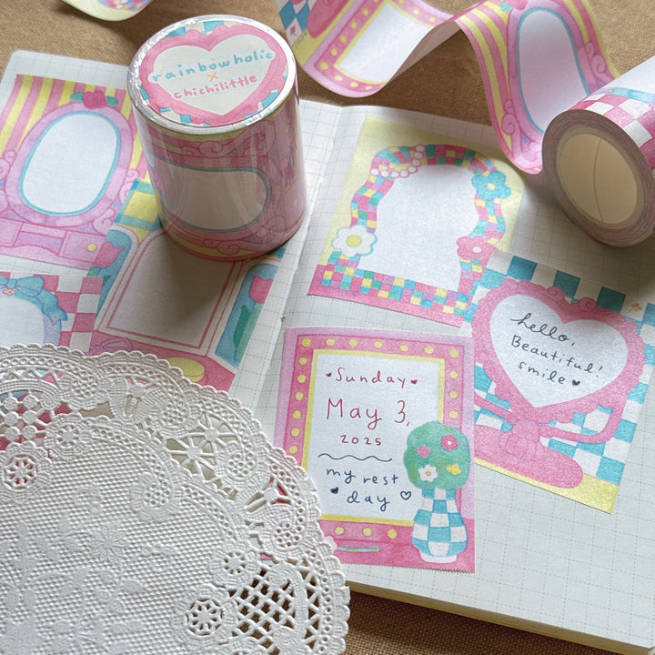 (RM003) Rainbowholic x Chichilittle Cute Mirrors Roll Memo Washi Tape