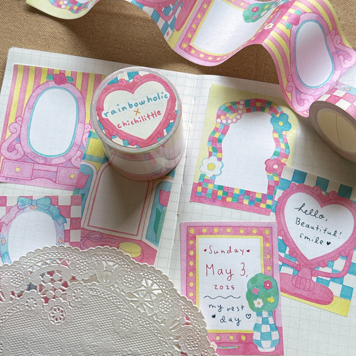 (RM003) Rainbowholic x Chichilittle Cute Mirrors Roll Memo Washi Tape