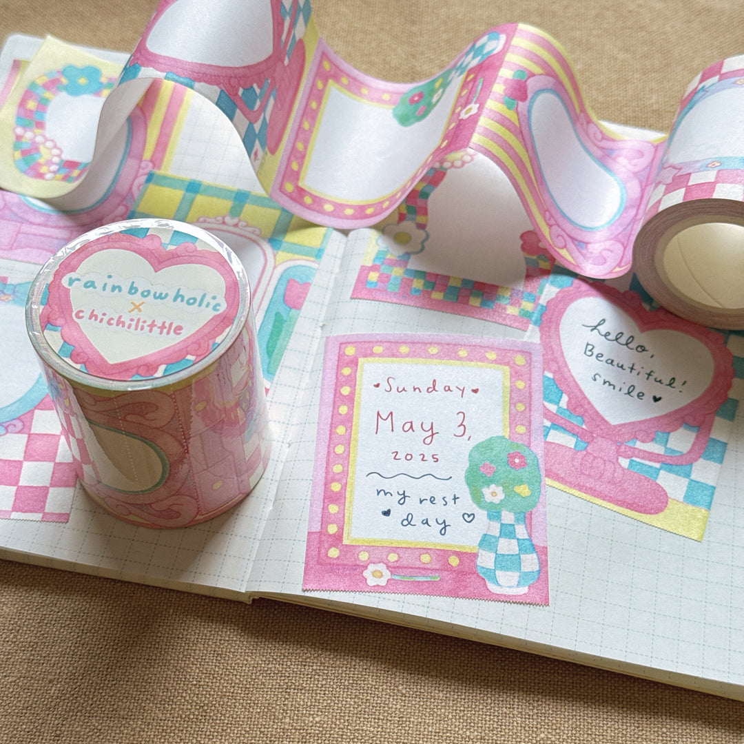 (RM003) Rainbowholic x Chichilittle Cute Mirrors Roll Memo Washi Tape