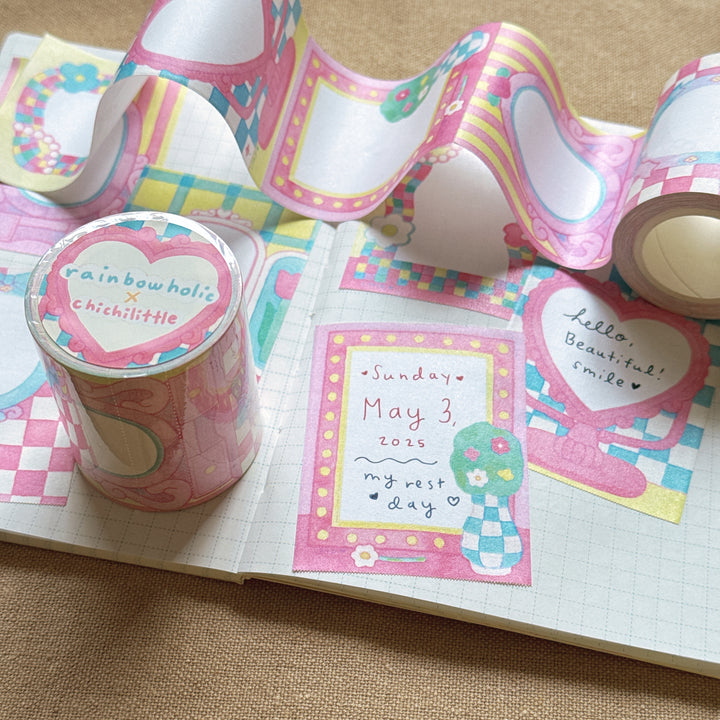 (RM003) Rainbowholic x Chichilittle Cute Mirrors Roll Memo Washi Tape