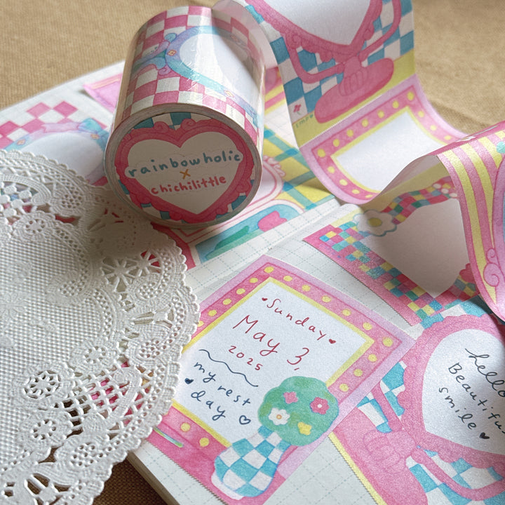 (RM003) Rainbowholic x Chichilittle Cute Mirrors Roll Memo Washi Tape
