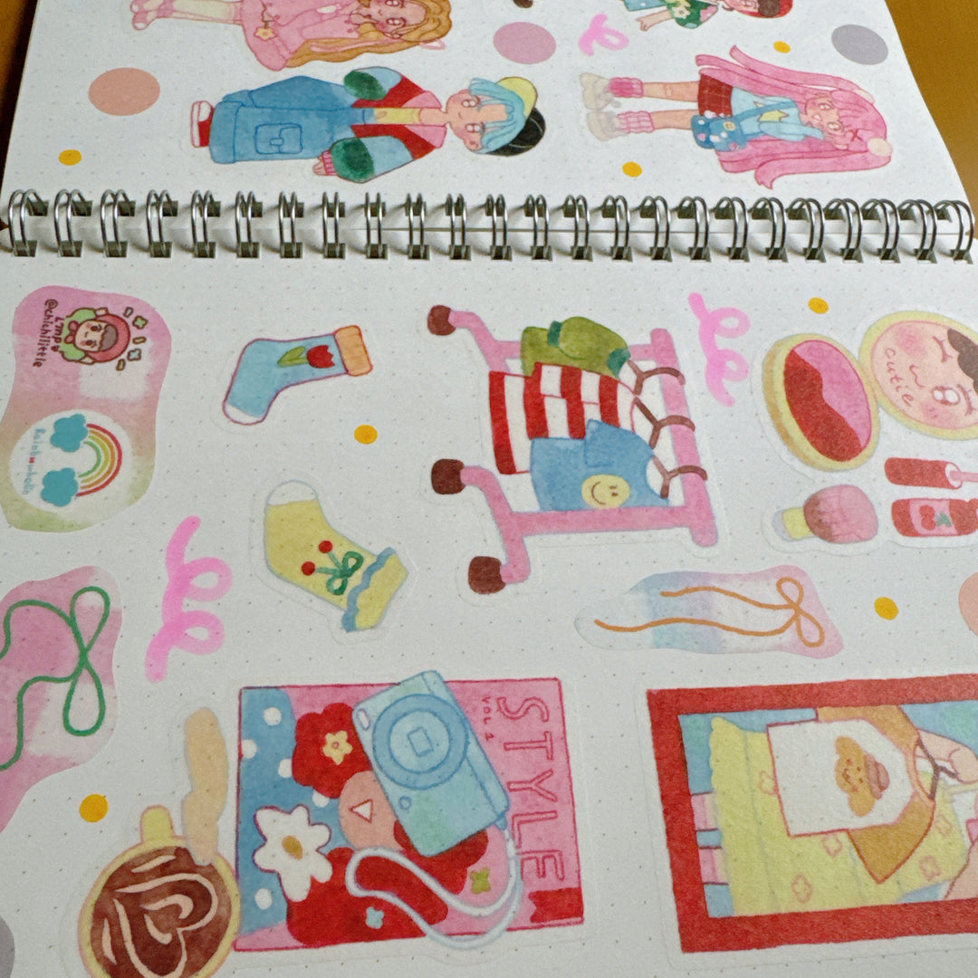 (ST095) Original Rainbowholic x Chichilittle "Kawaii Fashion" Sticker Set (2 sheets)