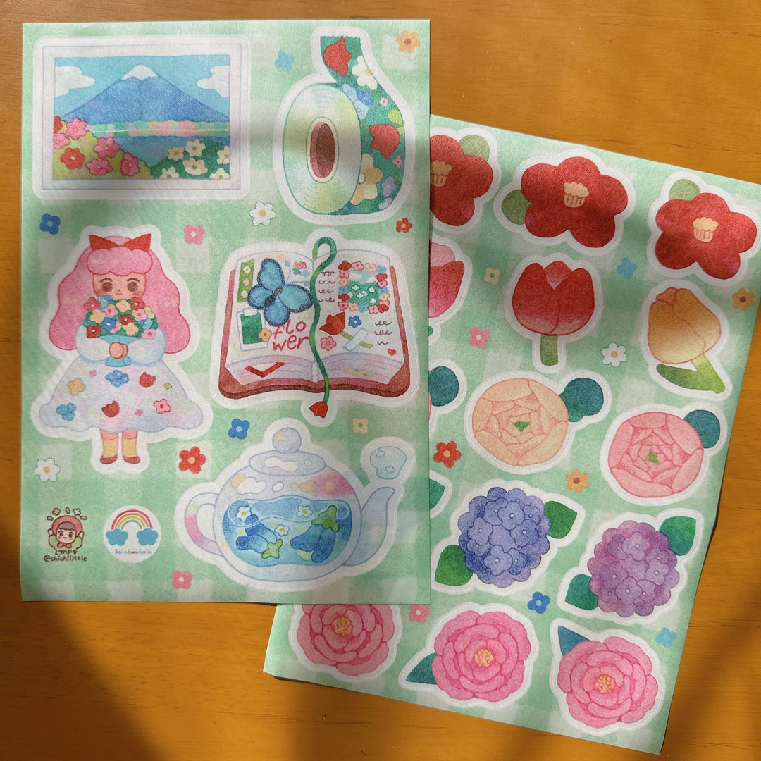 Rainbowholic x Chichilittle Garden of Flowers Sticker Set (2 sheets)