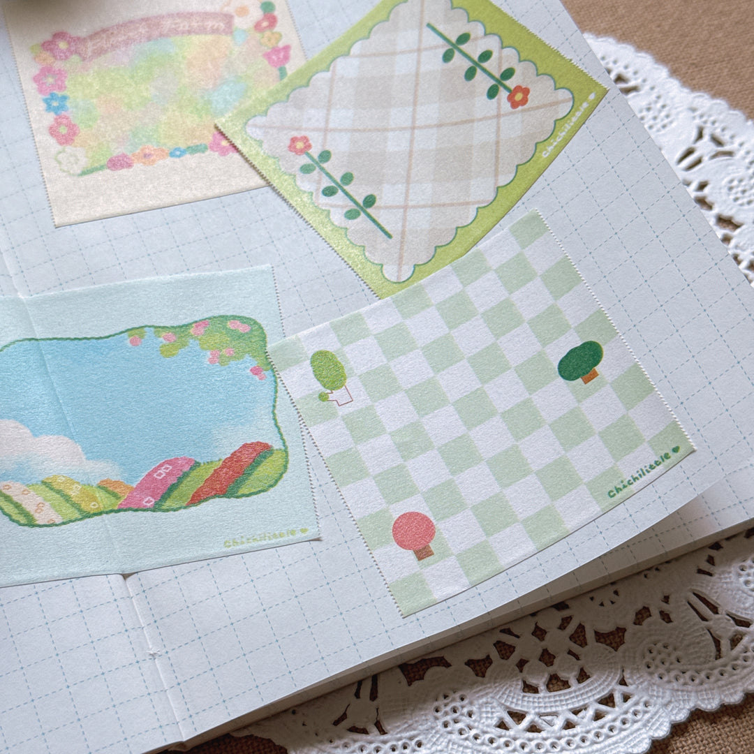 (RM004) Rainbowholic x Chichilittle Spring Notes Roll Memo Washi Tape