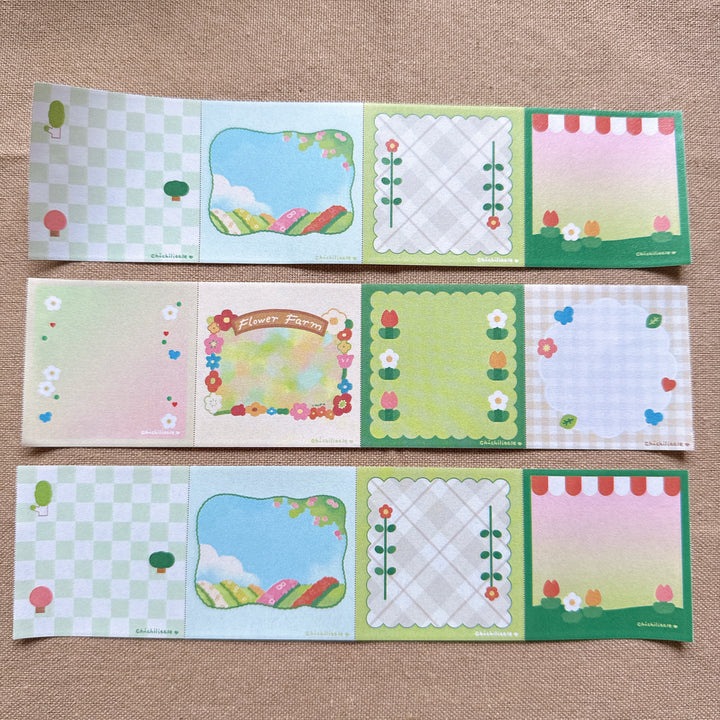 (RM004) Rainbowholic x Chichilittle Spring Notes Roll Memo Washi Tape