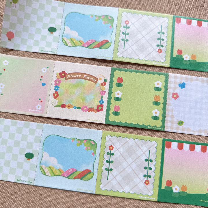 (RM004) Rainbowholic x Chichilittle Spring Notes Roll Memo Washi Tape