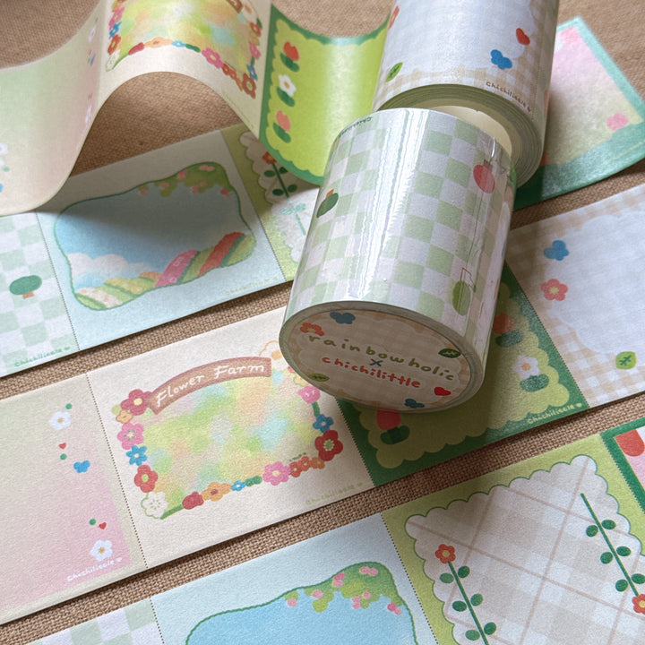 (RM004) Rainbowholic x Chichilittle Spring Notes Roll Memo Washi Tape