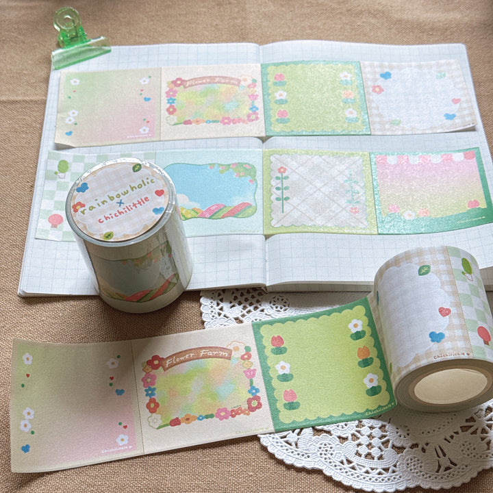 (RM004) Rainbowholic x Chichilittle Spring Notes Roll Memo Washi Tape