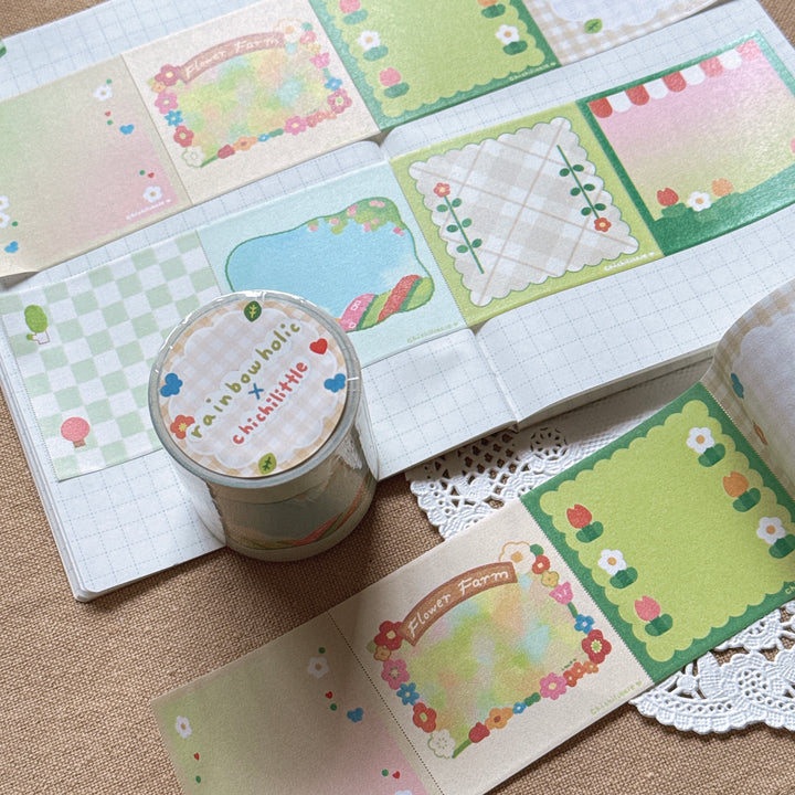 (RM004) Rainbowholic x Chichilittle Spring Notes Roll Memo Washi Tape