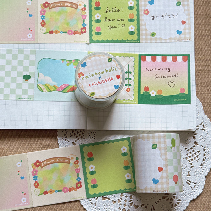 (RM004) Rainbowholic x Chichilittle Spring Notes Roll Memo Washi Tape